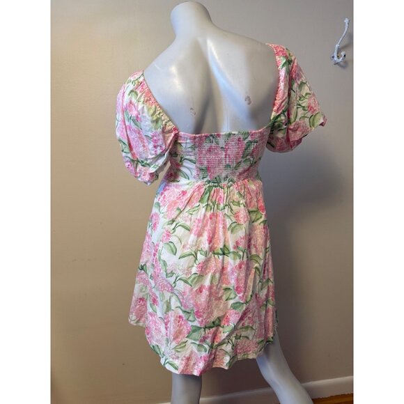 Hill House Smocked Hydrangea Mini Dress With Puff Sleeves Small - Picture 10 of 10